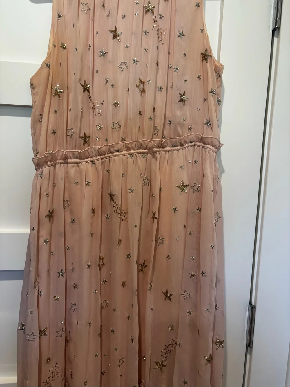 Kate Spade Blush Pink Star Embroidered Maxi Dress size 12